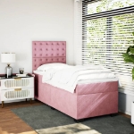 Giroletto a Molle con Materasso Rosa 80x200 cm in Velluto