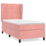 Giroletto a Molle con Materasso Rosa 80x200 cm in Velluto
