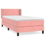 Giroletto a Molle con Materasso Rosa 80x200 cm in Velluto