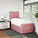 Giroletto a Molle con Materasso Rosa 80x200 cm in Velluto