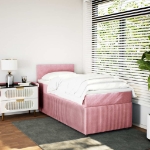Giroletto a Molle con Materasso Rosa 80x200 cm in Velluto
