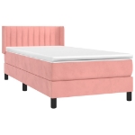 Giroletto a Molle con Materasso Rosa 80x200 cm in Velluto