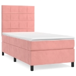 Giroletto a Molle con Materasso Rosa 80x200 cm in Velluto