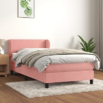 Giroletto a Molle con Materasso Rosa 80x200 cm in Velluto
