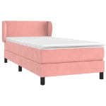 Giroletto a Molle con Materasso Rosa 80x200 cm in Velluto