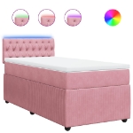 Giroletto a Molle con Materasso Rosa 90x190 cm in Velluto