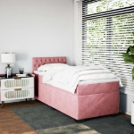 Giroletto a Molle con Materasso Rosa 90x190 cm in Velluto