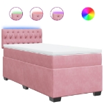 Giroletto a Molle con Materasso Rosa 90x190 cm in Velluto