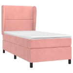 Giroletto a Molle con Materasso Rosa 90x190 cm in Velluto