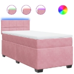 Giroletto a Molle con Materasso Rosa 90x190 cm in Velluto