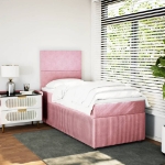 Giroletto a Molle con Materasso Rosa 90x190 cm in Velluto