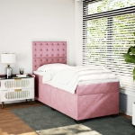 Giroletto a Molle con Materasso Rosa 90x190 cm in Velluto