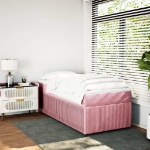 Giroletto a Molle con Materasso Rosa 90x190 cm in Velluto