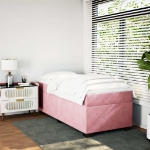 Giroletto a Molle con Materasso Rosa 90x200 cm in Velluto