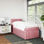 Giroletto a Molle con Materasso Rosa 90x200 cm in Velluto