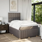 Giroletto a Molle con Materasso Tortora 120x190 cm in Tessuto
