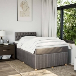 Giroletto a Molle con Materasso Tortora 120x190 cm in Tessuto