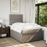 Giroletto a Molle con Materasso Tortora 120x190 cm in Tessuto