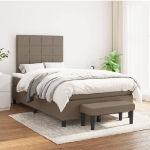 Giroletto a Molle con Materasso Tortora 120x190 cm in Tessuto