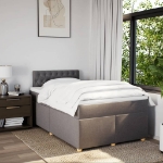 Giroletto a Molle con Materasso Tortora 120x190 cm in Tessuto
