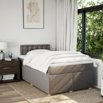 Giroletto a Molle con Materasso Tortora 120x190 cm in Tessuto