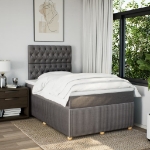 Giroletto a Molle con Materasso Tortora 120x190 cm in Tessuto