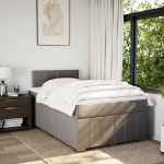 Giroletto a Molle con Materasso Tortora 120x190 cm in Tessuto