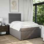 Giroletto a Molle con Materasso Tortora 120x190 cm in Tessuto