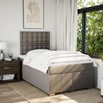 Giroletto a Molle con Materasso Tortora 120x190 cm in Tessuto