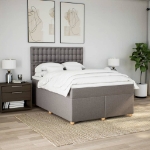Giroletto a Molle con Materasso Tortora 140x190 cm in Tessuto