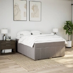 Giroletto a Molle con Materasso Tortora 140x190 cm in Tessuto