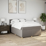 Giroletto a Molle con Materasso Tortora 140x190 cm in Tessuto