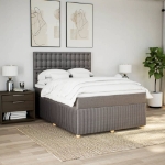 Giroletto a Molle con Materasso Tortora 140x190 cm in Tessuto
