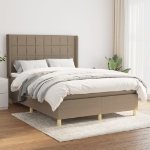 Giroletto a Molle con Materasso Tortora 140x200 cm in Tessuto
