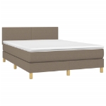 Giroletto a Molle con Materasso Tortora 140x200 cm in Tessuto