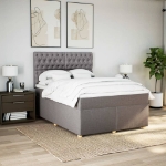 Giroletto a Molle con Materasso Tortora 160x200 cm in Tessuto