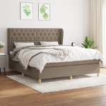 Giroletto a Molle con Materasso Tortora 160x200 cm in Tessuto