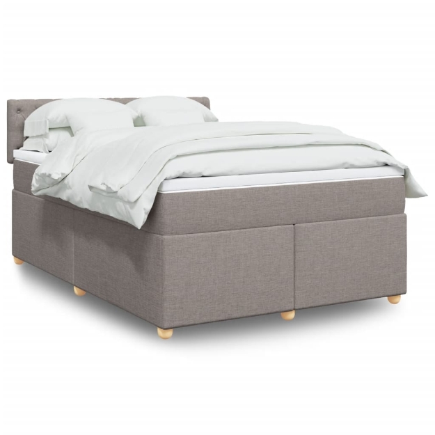 Giroletto a Molle con Materasso Tortora 160x200 cm in Tessuto