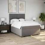 Giroletto a Molle con Materasso Tortora 160x200 cm in Tessuto