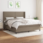 Giroletto a Molle con Materasso Tortora 160x200 cm in Tessuto