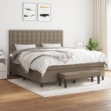 Giroletto a Molle con Materasso Tortora 180x200 cm in Tessuto
