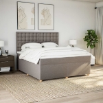 Giroletto a Molle con Materasso Tortora 180x200 cm in Tessuto