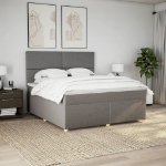 Giroletto a Molle con Materasso Tortora 180x200 cm in Tessuto