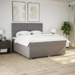 Giroletto a Molle con Materasso Tortora 180x200 cm in Tessuto