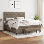 Giroletto a Molle con Materasso Tortora 180x200 cm in Tessuto