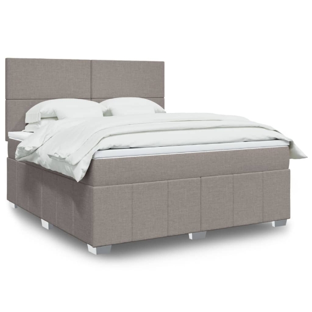 Giroletto a Molle con Materasso Tortora 180x200 cm in Tessuto