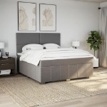 Giroletto a Molle con Materasso Tortora 180x200 cm in Tessuto