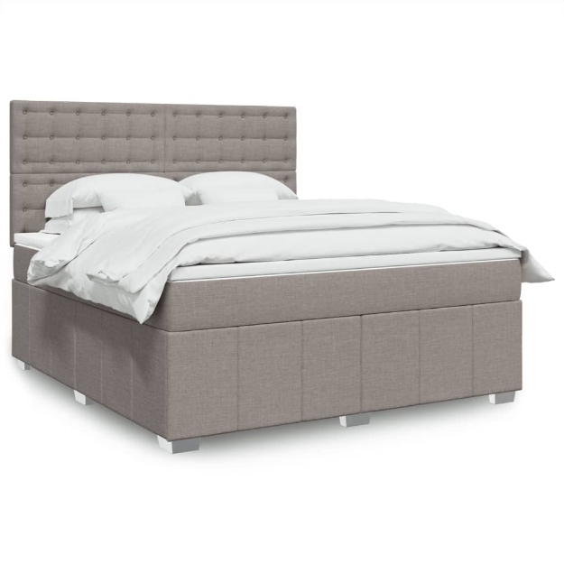 Giroletto a Molle con Materasso Tortora 180x200 cm in Tessuto