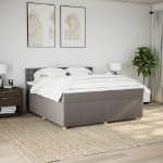 Giroletto a Molle con Materasso Tortora 180x200 cm in Tessuto