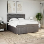 Giroletto a Molle con Materasso Tortora 180x200 cm in Tessuto